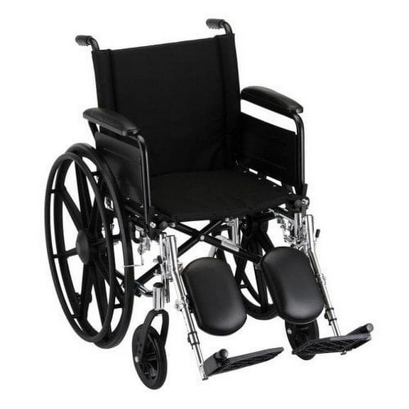 Nova MedicalProducts Healthcare 20" Lightweight Wheelchair with Full Arms and Elevating Leg Rests