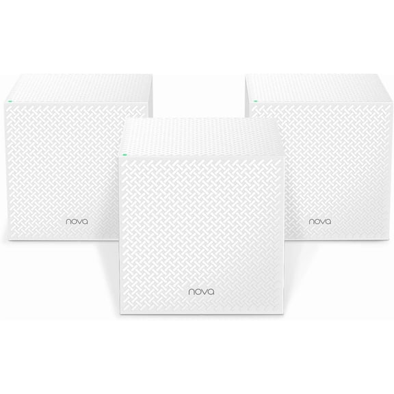 Nova Mesh WiFi System MW12 - Covers up to 4000 sq.ft - Tri-Band AC2100 Whole Home WiFi Mesh System - Gigabit Mesh Router for 100+ Devices - Tri-Band Mesh Network - 3 Gigabit Ports - 3-Pack