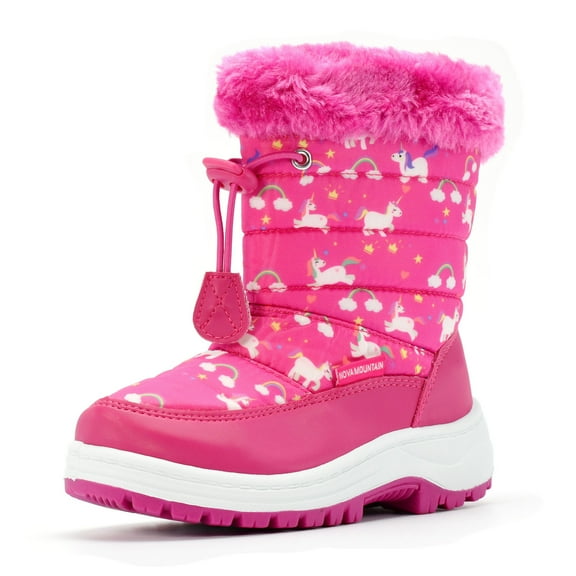 Nova Mountain Boys Girls Little Kids Winter Snow Boots NF-NFWB103-FuchsiaUnicorn-8