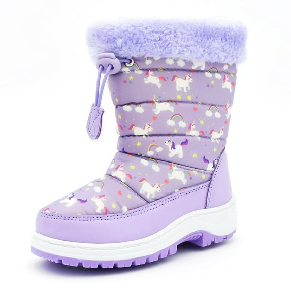 Nova Mountain Boys Girls Little Kids Winter Snow Boots NF-NFWB103-LilacUnicorn-6
