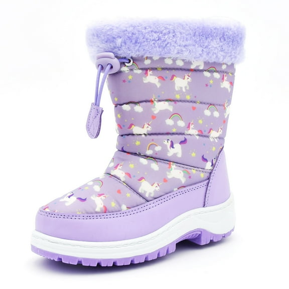 Nova Mountain Boys Girls Little Kids Winter Snow Boots NF-NFWB103-LilacUnicorn-8