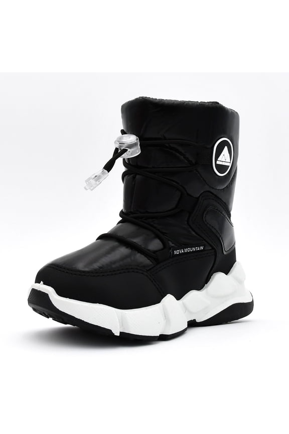 Boys Girls Little Kids Winter Snow Boots NF-NFWB105-Black-9