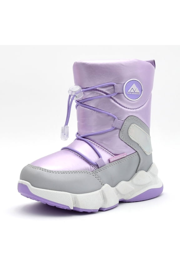 Boys Girls Little Kids Winter Snow Boots NF-NFWB105-LightPurple-8