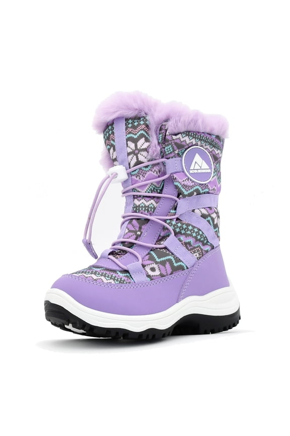 Boys Girls Little Kids Winter Snow Boots NF-NFWB840-PurpleMulti-8