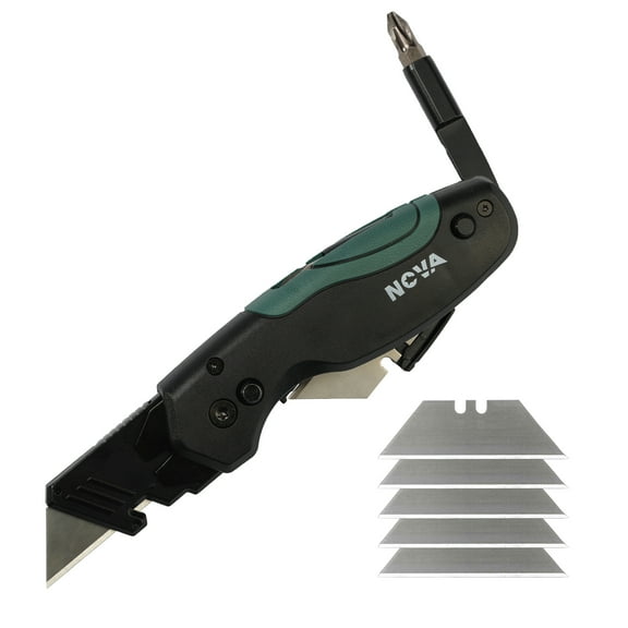 Nova Muti-tool Folding Utility Knife with 5 Extra Utility Blades