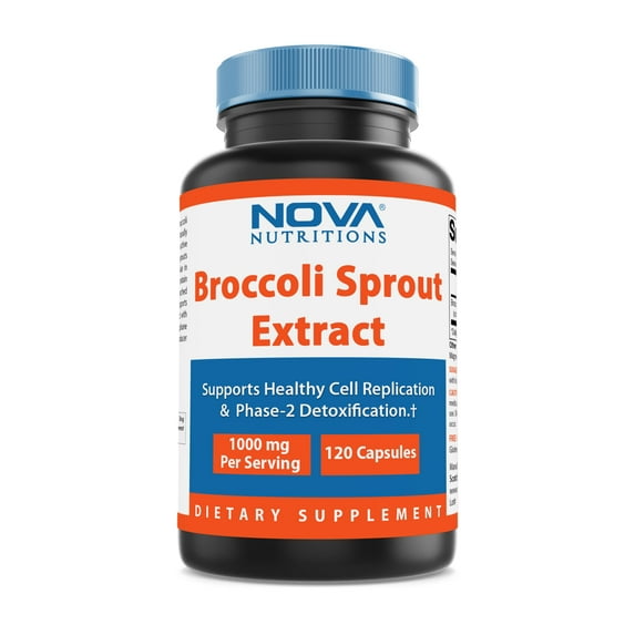 Nova Nutritions Broccoli Sprout Extract 1000 mg 120 capsules dietary supplement