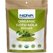 Nova Nutritions Certified Organic Gotu Kola Powder 16 OZ (454 gm) - Also called brahmi leaf powder (Centella asiatica)