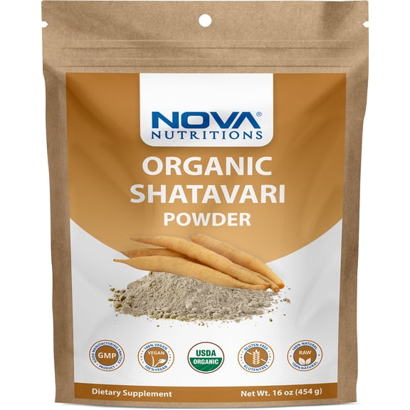 Nova Nutritions Certified Organic Shatavari Powder 16 OZ (454 gm)