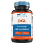 Nova Nutritions DGL Deglycyrrhizinated Licorice Root Extract 380 mg 180 Tablets