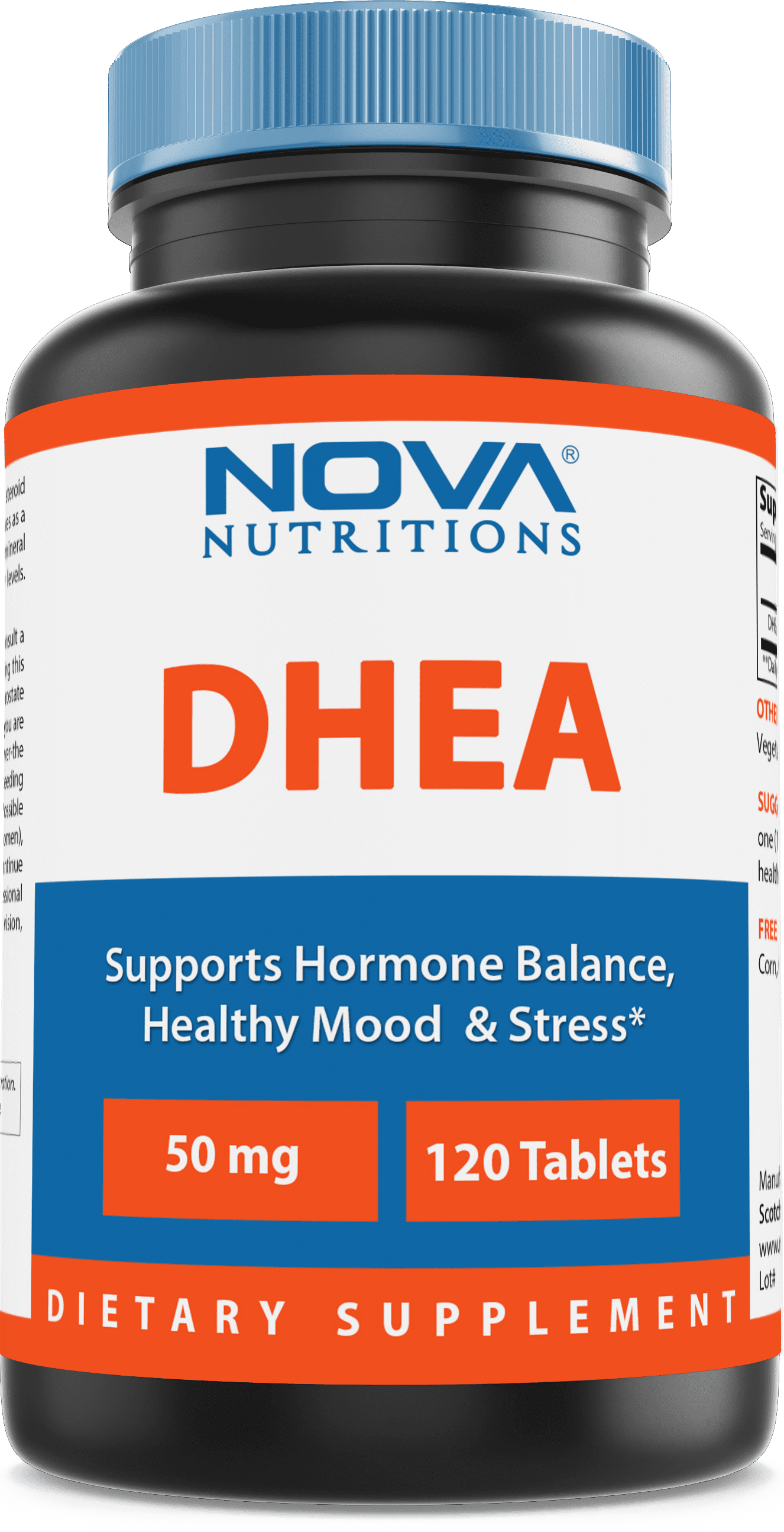 Nova Nutritions Dhea 50mg Supplement 120 Tablets Supports Balanced Hormone Levels For Men