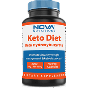 Nova Nutritions Keto Diet Beta Hydroxybutyrate 2000 mg/Serving 90 Veg Capsules