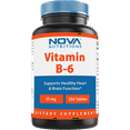thumbnail image 1 of Nova Nutritions Vitamin B6 25 mg - Supports Healthy Nervous System, Metabolism & Cell Health - 250 Tablets, 1 of 6