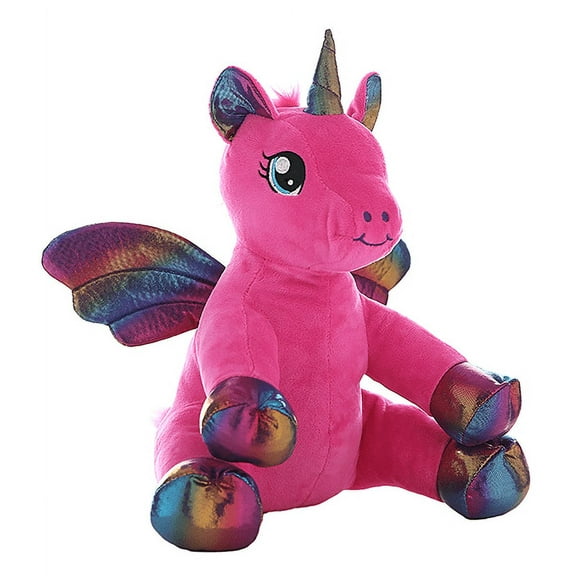 Nova Pink Winged Unicorn Plush 16 Inch, Soft Mythical Animal, Vibrant Fantasy Collectible