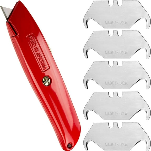 Nova Pro Supply Utility Knife with 5 Spare Blades, 1 Knife & 5 Blades