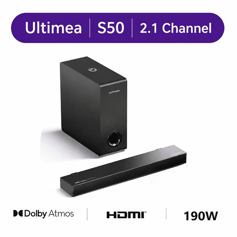 ULTIMEA 2.1 Sound Bars for Smart TV with Dolby Atmos, Soundbar for