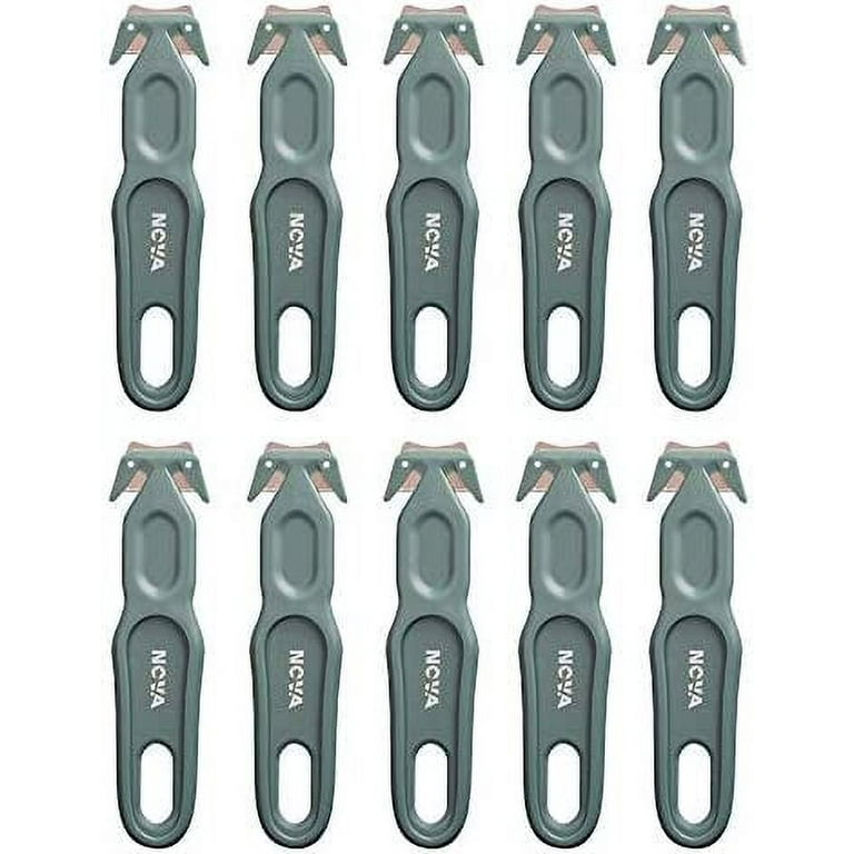 Nova Safety Cutter Tool, Safety Box Cutter Knife, Ergonomic Film Cutting  Blade, Box, Strap, Carton, Package, Envelope and Letter Opener (10 Piece -  Green) 