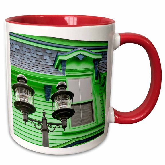 3drose, Nova Scotia, Canada. Lunenburg Architechture.-cn07 Mde0051 - Michael Defreitas, 11oz Two-tone Red Mug