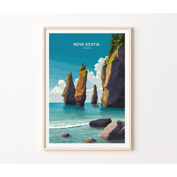 Nova Scotia Canada Minimalist Coastal Wall Art Home Decor