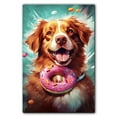 thumbnail image 1 of Nova Scotia Duck Tolling Retriever Art Canvas Fun Popcorn, Donuts and Lollipops Dogs. Watercolor Art Print, Canvas Canvas for wall decor living room, Bedroom, Bathroom. Funny Wall Art Decor, 1 of 4
