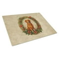 thumbnail image 1 of Nova Scotia Duck Tolling Retriever Christmas Flowers Glass Cutting Board 12 in x 15 in, 1 of 5