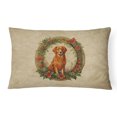 thumbnail image 1 of Carolines Treasures DAC2400PW1216 16 x 12 in. Unisex Nova Scotia Duck Tolling Retriever Christmas Flowers Polyester Fabric Throw Pillow, 1 of 4