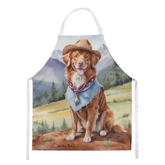 Nova Scotia Duck Tolling Retriever Cowboy Welcome Apron 27 in x 30 in