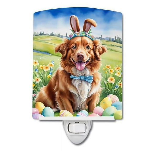 Nova Scotia Duck Tolling Retriever Easter Egg Hunt Ceramic Night Light 4 in x 6 in