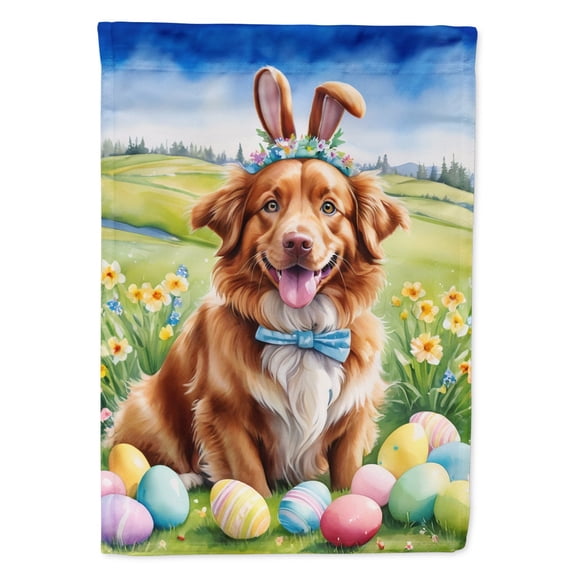 Nova Scotia Duck Tolling Retriever Easter Egg Hunt Garden Flag 11.25 in x 15.5 in