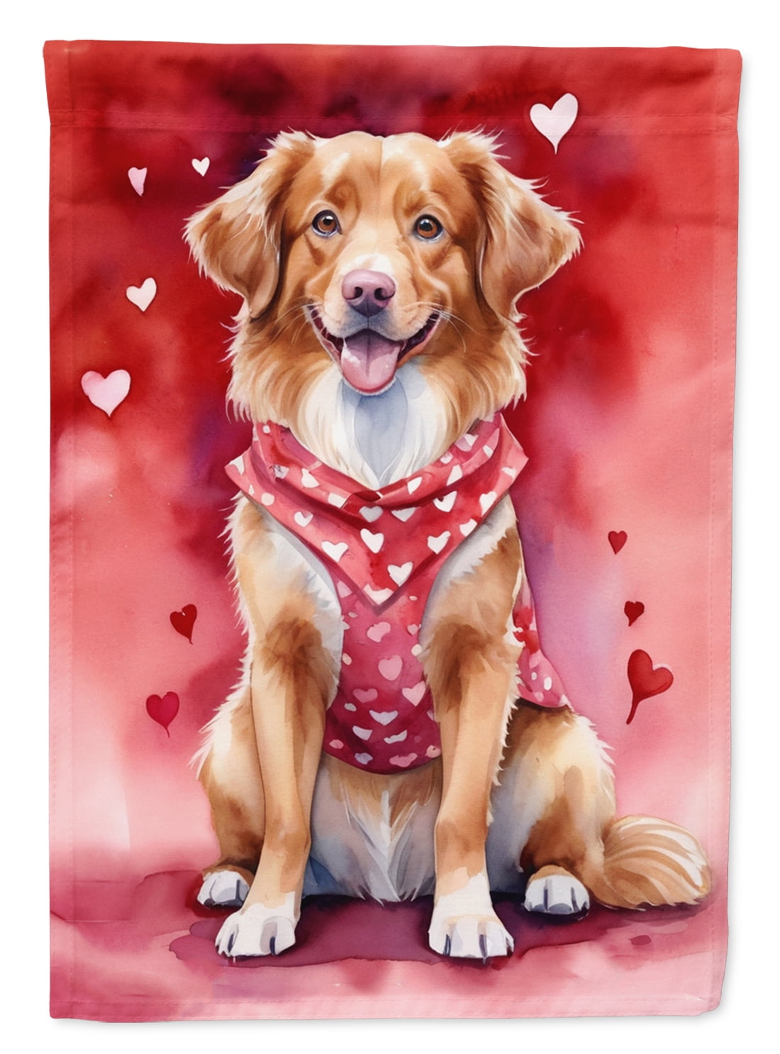Nova Scotia Duck Tolling Retriever My Valentine Garden Flag 11.25 in x 15.5 in