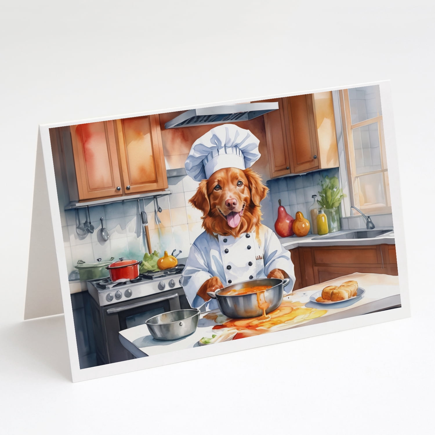 Nova Scotia Duck Tolling Retriever The Chef Greeting Cards Pack of 8 7 in x 5 in