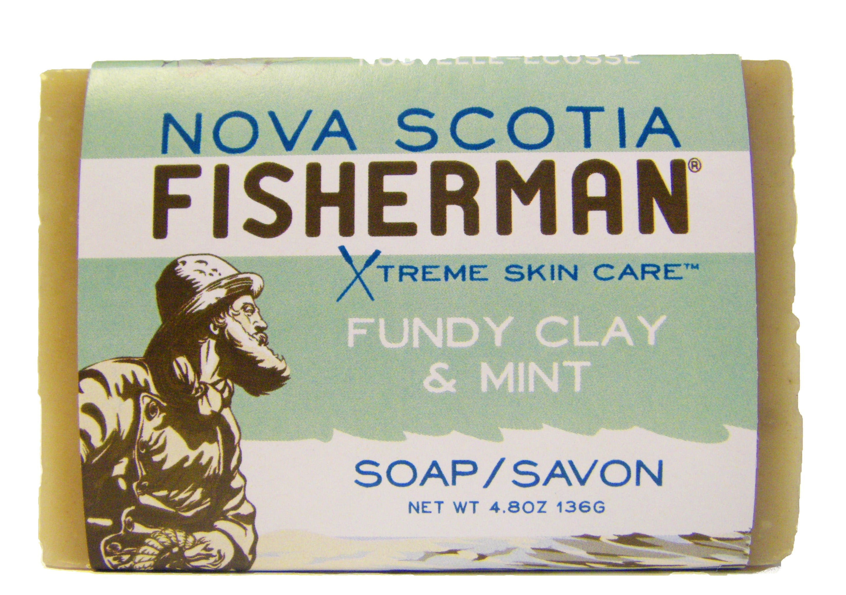 Nova Scotia Fisherman Bar Soap, Fundy Clay & Mint, 4.8 Oz 