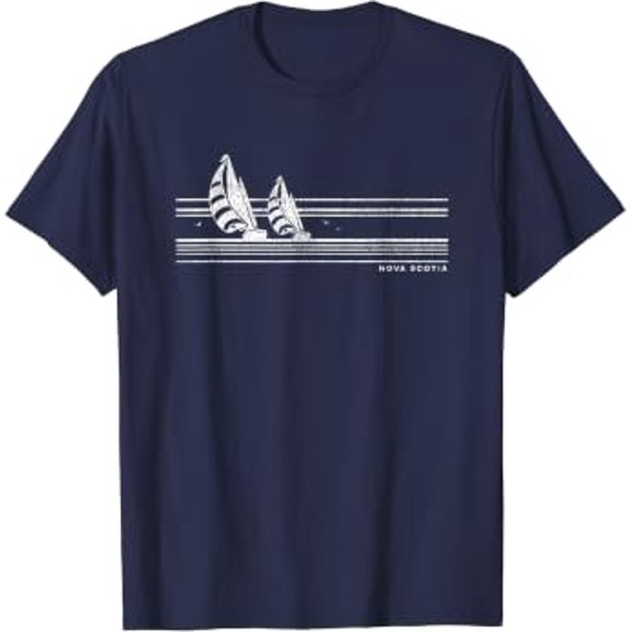 Nova Scotia Vintage Sailing 70s Nautical Sailboat T-Shirt
