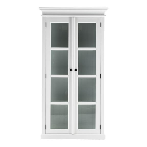 NovaSolo Halifax Curio Cabinet Wood in Pure White