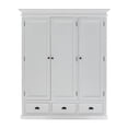 thumbnail image 1 of Novasolo Wardrobe with 3 Doors Solid Wood in White, 1 of 8