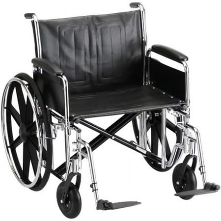 Nova Steel & Vinyl Wheelchair W/Detach Desk Arms & Footrests : 24" Elevating Leg Rests