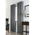 thumbnail image 1 of Nova Total Blackout Woven Faux Suede Curtain Panel 54" x 84" in Dark Grey, 1 of 3