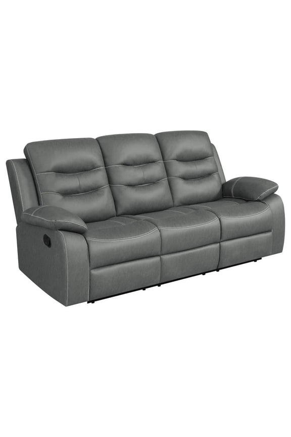 Nova Upholstered Motion Reclining Sofa Dark Grey