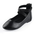 thumbnail image 1 of "Nova Utopia Girls Ankle Strap Ballet Flat Shoes NF-NFGF316-Black-1", 1 of 8