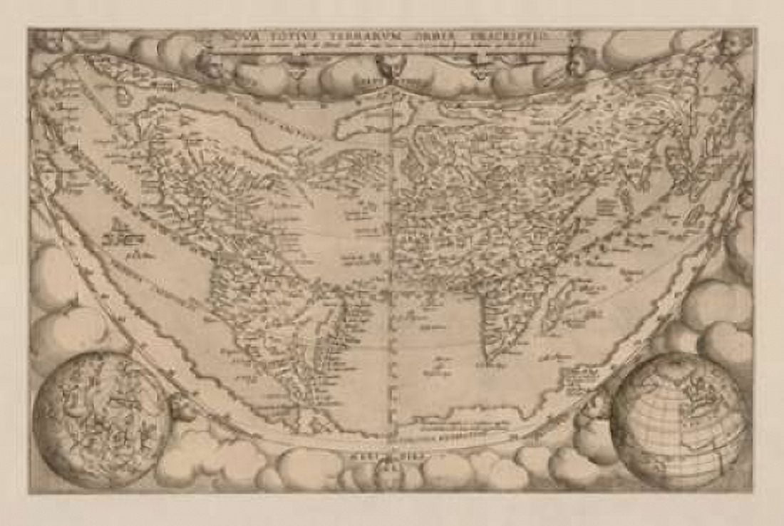 Nova tutius terrarum 1571 Canvas Art - Abraham Ortelius (12 x 18)