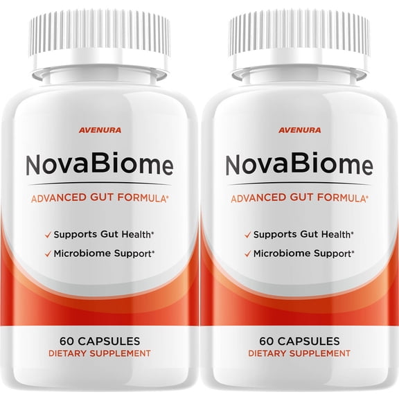 NovaBiome Capsules Nova Biome Pills Advanced Formula Digestive Support, Gut Wellness, 2 Pack, 120 Capsules