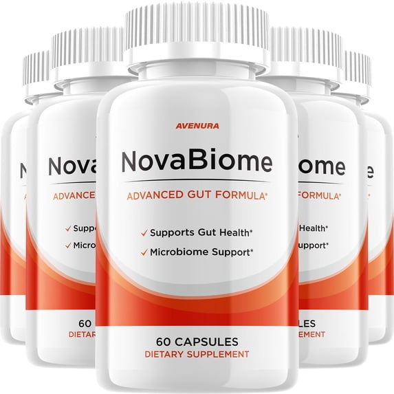 NovaBiome Capsules – Advanced Formula Digestive Support, Gut Wellness, 5 Pack, 300 Capsules