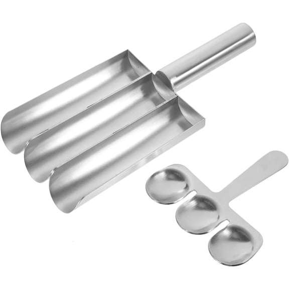 NovaBreeze 1 Set Shrimp Slider Mold Meatball Maker Mold Meatballs Maker Meat Baller with Spatula Fish Balls Maker Crafting Tools Shrimp Slide Mold Cooking Stainless Steel Fish Cake Machine