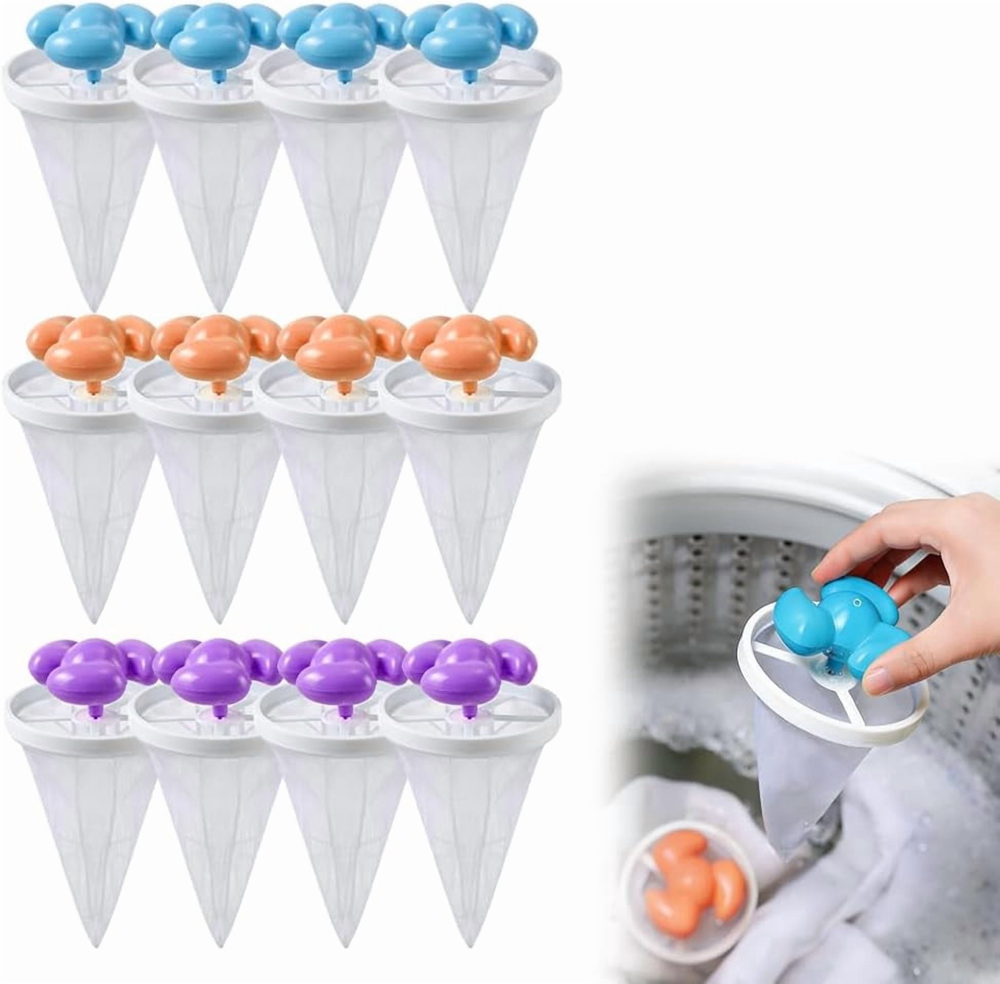 NovaBreeze 2026 Upgraded  Floating Hair Filtering Mesh Removal,Blue/Red/Purple（12 Pcs)