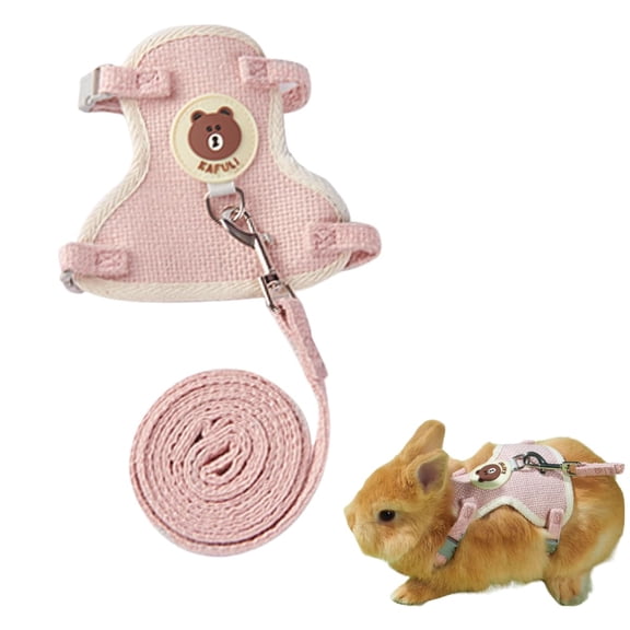 NovaBreeze Rabbit Harness and Leash Set Adjustable Bunny Harness Leash Ferret Harness Guinea Pig Harness Ferret Leash for Small Pets Walking Outdoor