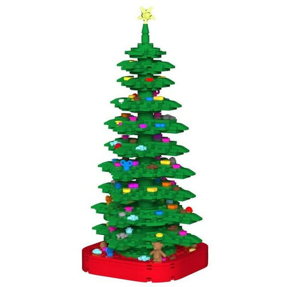 Novabrix 9100602 Christmas Tree Block Set, Green & Red - 609 Piece