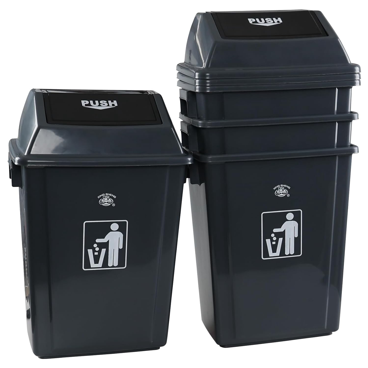 NovaCraft 13 Gallon Kitchen Trash Can with Swing Lid, 4 Packs, Large ...