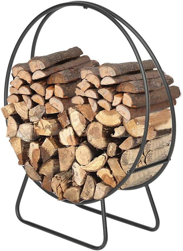 Small Wood Rack Outvita 24 Inch Firewood Log Rack, Round Tubular