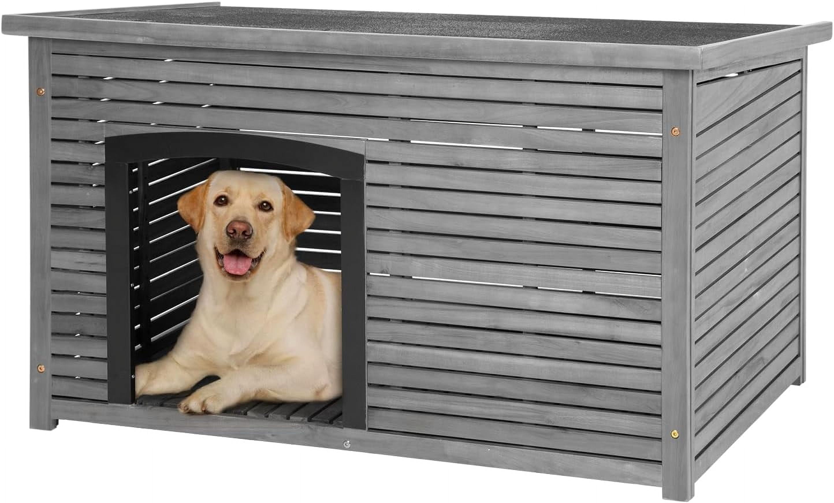 View of NovaCraft Dog House Outdoor Insulated Dog Kennel Weatherproof Durable ...