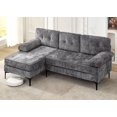 thumbnail image 1 of NovaCraft Reversible Sectional Couches for Living Room,L-Shaped Couch Sofa Set with Chaise,Comfy Cloud Couches in Lattice Decored Seat Cushion with Double Pads,Grey, 1 of 30