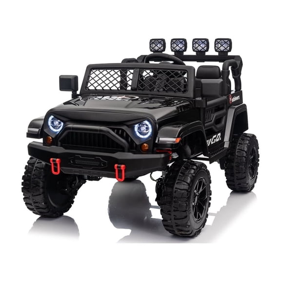NovaDrive 24V 2-Seater Ride On Jeep with 4WD (4×75W Motors), Remote Control, 4 EVA Wheels, Suspension Spring, Bluetooth Music, LED Lights, Ages 3+